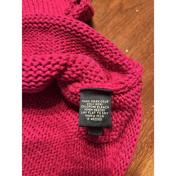 Lauren Ralph Lauren Sweater Womens 2X Plus Blue Cable Knit Shoulder Buttons - Picture 4 of 7